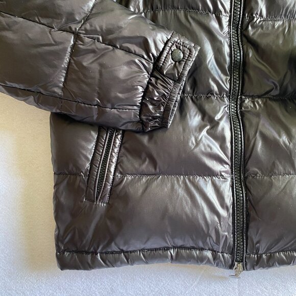 Moncler Maya Puffer Jacket Men's 5 Black Shiny Glossy Down Coat - Picture 5 of 16